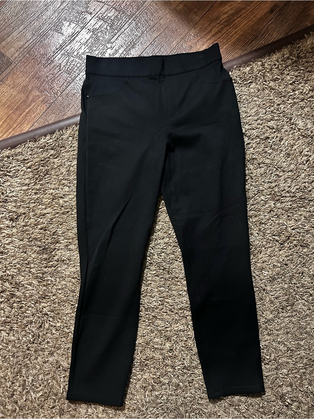 SPANX Black Pull-On Slim Straight Pant